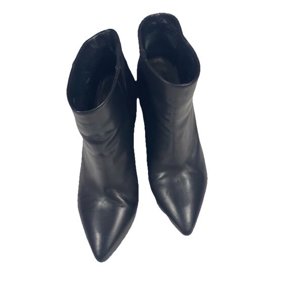 All Saints Black Booties Sz 39 Pointed Toe Wedge Ankle Boots Leather 8.5-9 - Picture 2 of 9